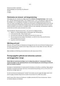 Påminnelse om mineral- och bergartsövning SNA