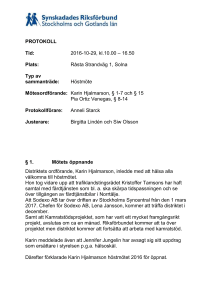 Höstmötesprotokoll 2016 - SRF Stockholms och Gotlands län