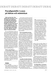 Paradigmskifte i synen på hälsan och människan