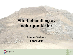 Efterbehandling av naturgrustäkter Louise Bednarz 4 april 2011