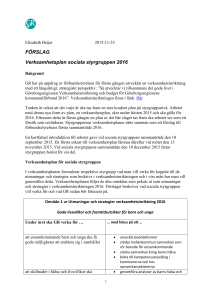 FÖRSLAG Verksamhetsplan sociala styrgruppen 2016