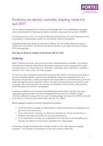 Forskning om alkohol, narkotika, dopning, tobak och spel 2017