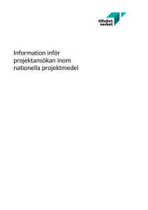 Information inför projektansökan inom nationella projektmedel