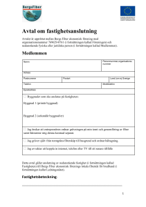Avtal fastighetsanslutning - Bergs Fiber ekonomisk förening