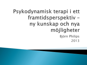 Psykodynamisk terapi i ett framtidsperspektiv