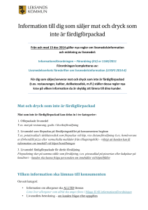 Information till dig som sa ljer mat och dryck som inte a r fa rdigfo