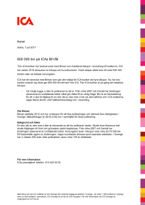 650 000 bin på ICAs Bi`n`Bi
