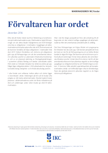 Förvaltaren har ordet