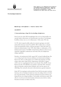Sierra Leone, MR-rapport 2010