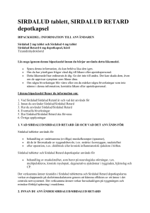 SIRDALUD tablett, SIRDALUD RETARD depotkapsel