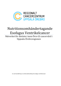 Nutritionsomhändertagande Esofagus Ventrikelcancer