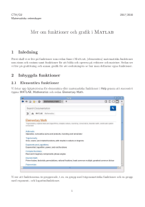 Mer om funktioner och grafik i MAtlAB