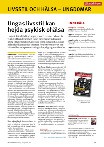 ungas livsstil kan hejda psykisk ohälsa
