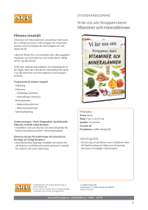 Vitaminer och mineralämnen