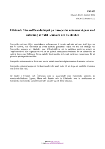 Uttalande frnn ordförandeskapet pn Europeiska