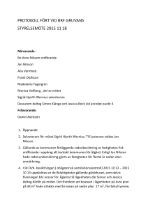 PROTOKOLL FÖRT VID BRF GRUVANS STYRELSEMÖTE 2015 11