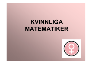 KVINNLIGA MATEMATIKER