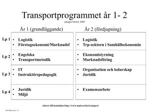 Transportprogrammet år 1