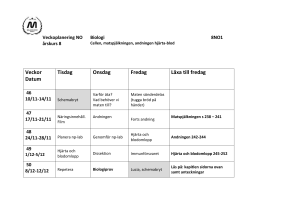 Veckoplanering biologi 8NO1