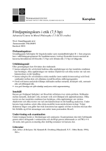 Fördjupningskurs i etik (7,5 hp)