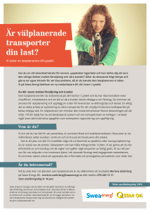 Är välplanerade transporter din last?