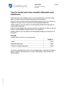 Taxa för handel med vissa receptfria läkemedel samt tobaksvaror