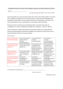 Pedagogisk planering om arbeta med räknelagar