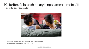 Kulturförståelse och anknytningsbaserat arbetssätt