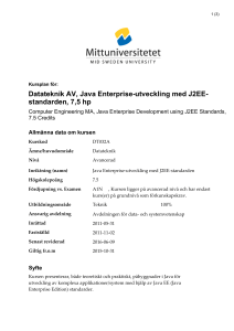 Datateknik AV, Java Enterprise-utveckling med J2EE