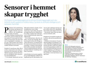 Sensorer i hemmet skapar trygghet - E