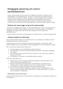 Pedagogisk planering och matris: Samhällsekonomi