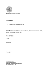patientfall, patient med kolorektal cancer