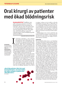 Oral kirurgi av patienter med ökad blödningsrisk