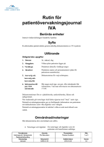 Rutin för patientövervakningsjournal IVA