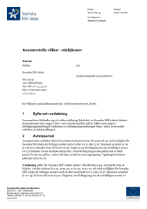 Kommersiella villkor - städtjänster - Svenska ESF