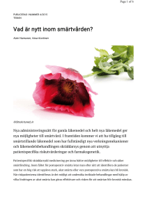 Vad är nytt inom smärtvården?