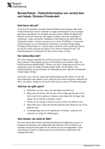 Bensår/fotsår - Patientinformation om venöst ben