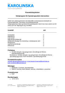 Vårdprogram för sjukgymnastisk intervention