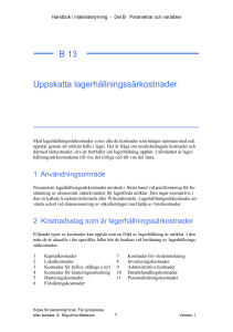 B13 - Uppskatta lagerhllningssrkostnader