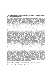 1 Abstract The Korean nations and the Korean