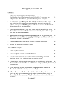 Biologiprov, evolutionen och genteknik 9ab 97 12 16