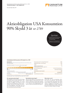 Aktieobligation USA Konsumtion 90% Skydd 3 år nr 2789