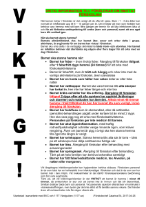 VIKTIG INFORMATION TILL FÖRÄLDRAR OM SMITTA I FÖRSKOLAN