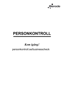 PERSONKONTROLL Kom igång!