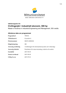 Civilingenjör i industriell ekonomi, 300 hp