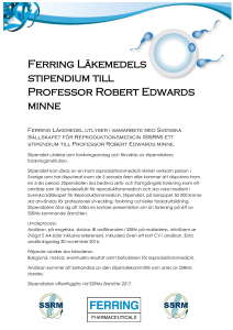 Ferring Läkemedels stipendium till Professor Robert Edwards minne