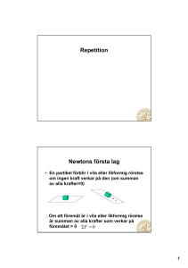 Repetition Newtons första lag