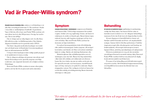 vad är Prader-Willis syndrom? - Riksförbundet för Rörelsehindrade