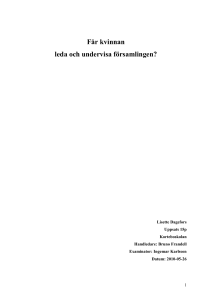 Får kvinnan leda och undervisa församlingen?