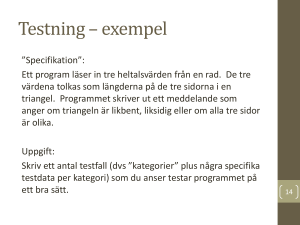 Testning –exempel